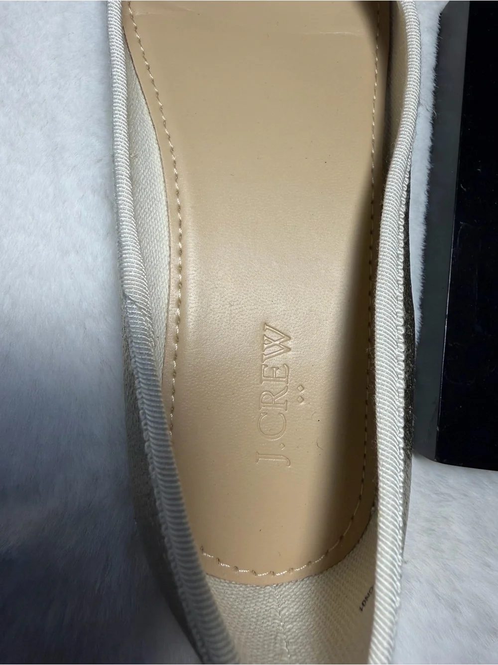 J. Crew Goldtone Ballet Flats with White Trim - Size 2